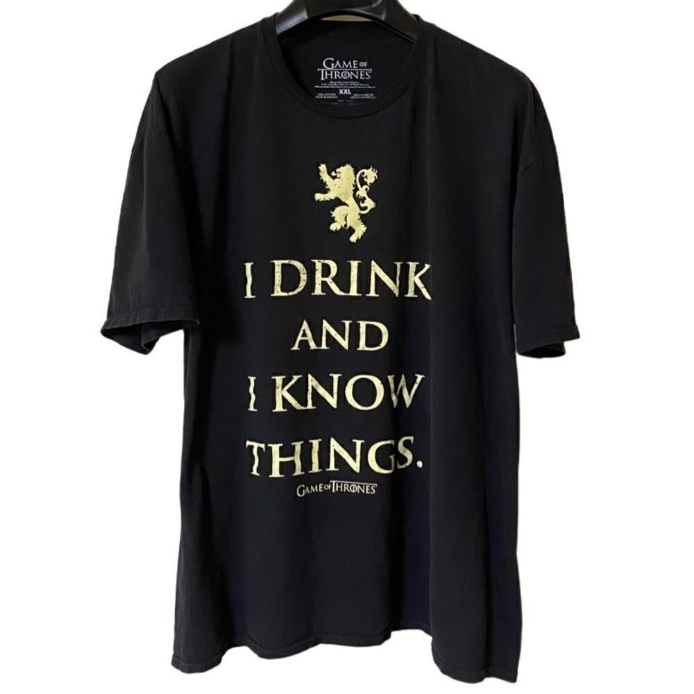 Game of Thrones Official Women’s Black Drink and Know Things Graphic Shirt XXL